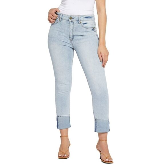 NWT SEVEN7 Women's High Rise Slim Straight Boyfriend Cuffed Ankle Jeans - Picture 1 of 8